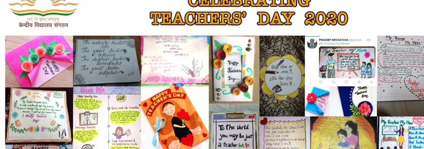 Cards made by KV JNU students for their teachers